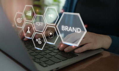 Business and branding concept. Creating, developing and maintaining a brand's identity and market...