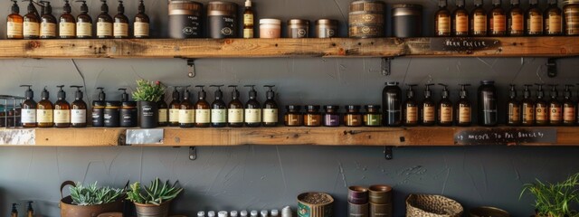 Juices and beverages displayed on supermarket shelves