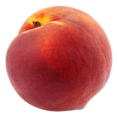 Peach isolated on white background, full depth of field
