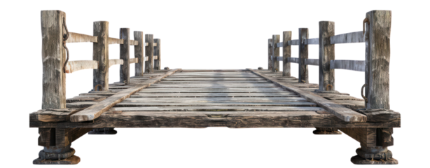 wood pier port and pole boardwalk in lake clip art transparent background