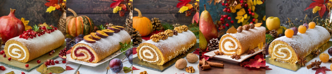 Herbstliche Biskuitrollen