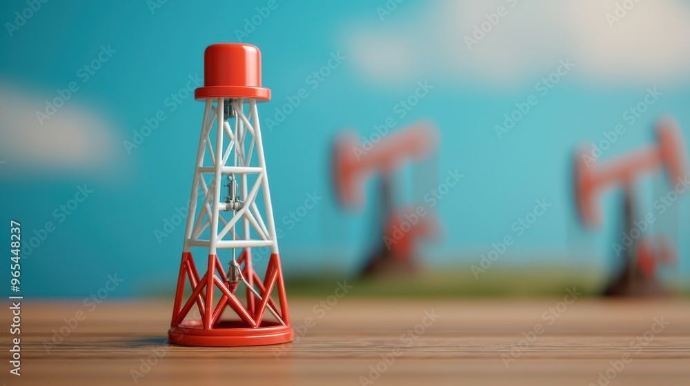 Poster abundant oil field energy resources in with copy space and selective focus on foreground - quality i