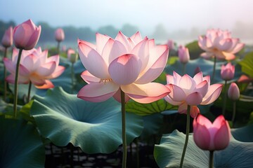 Obraz premium Lotus lead nature outdoors blossom.