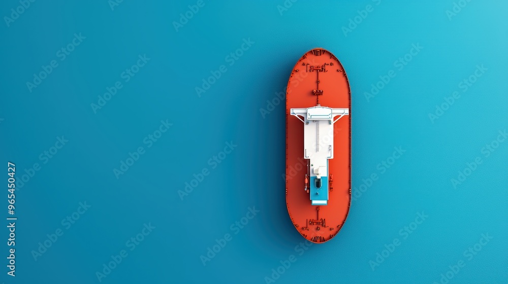 Aufkleber efficient oil tanker navigating energy supply chain in - conceptual with copy space and selective fo