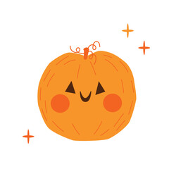 Cute Halloween pumpkin element. For scrapbooking, greeting card, party invitation, poster