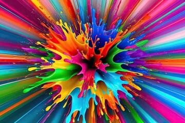 Vibrant Colors and Lively Splash in Engaging Digital Art Background