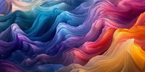 Obraz premium Abstract art with layered colorful waves.