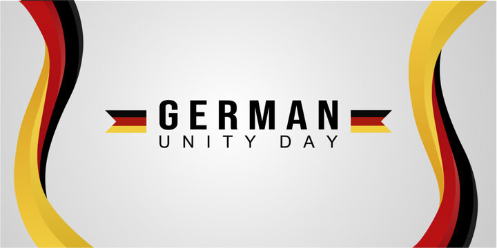 Elegant German Unity Day 2024 Gradient Banner. "Tag der Deutschen Einheit 2024". Translation : German Unity Day 2024. Vector Illustration, Background, Banner, Poster, Template