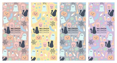 Cute Halloween for wallpaper photo , pink , yellow , gray , purple color 