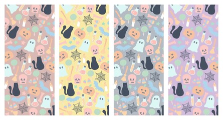 Cute Halloween for wallpaper photo , pink , yellow , gray , purple color 