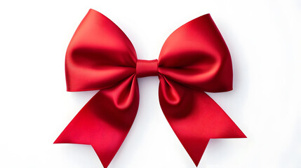 Fototapeta premium Decorative Red bow isolated on white background