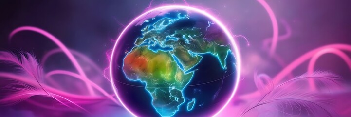Obraz premium Communication technology with global internet network connected in Europe.