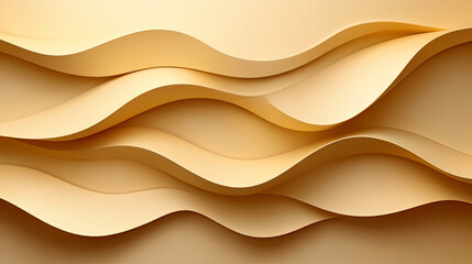 Textured Waves of Golden Paper Create an Elegant Backdrop Perfect for Design Projects or Artistic Displays