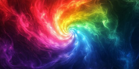 Swirling rainbow abstract, vibrant colors.