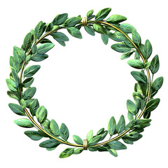 Green wreath isolated on white background