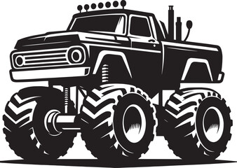 Monster truck silhouette vector illustration isolated on a white background