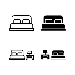 badroom icon set on white background color editable