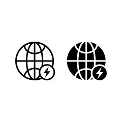 Fototapeta premium Electrical Earth Icon set, Earth Symbol sign design vector illustration color aditable