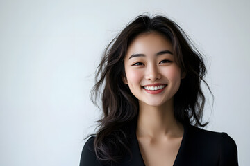 Fototapeta premium Portrait of young asian woman isolated on white background 