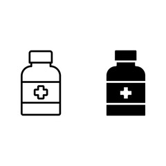 Obraz premium Medicine bottle icon set on background color editable