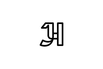 Letter HJ or JH Logo Design Vector 