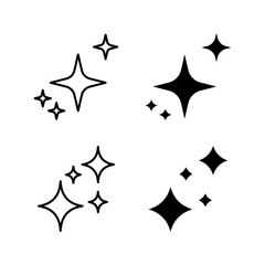 Shine icon set, Clean star icon color editable