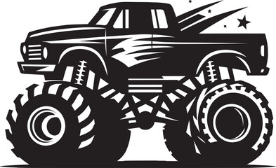 Monster truck silhouette vector illustration isolated on a white background