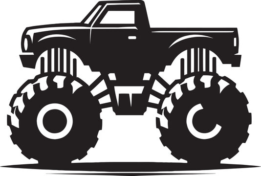 recommend clip art: Monster truck silhouette vector illustration isolated on a white background