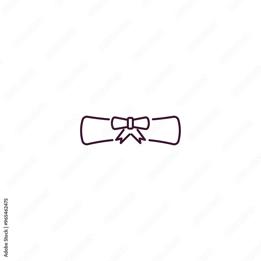 Poster diploma with a ribbon outline icon. linear vector from education concept. thin line diploma with a r