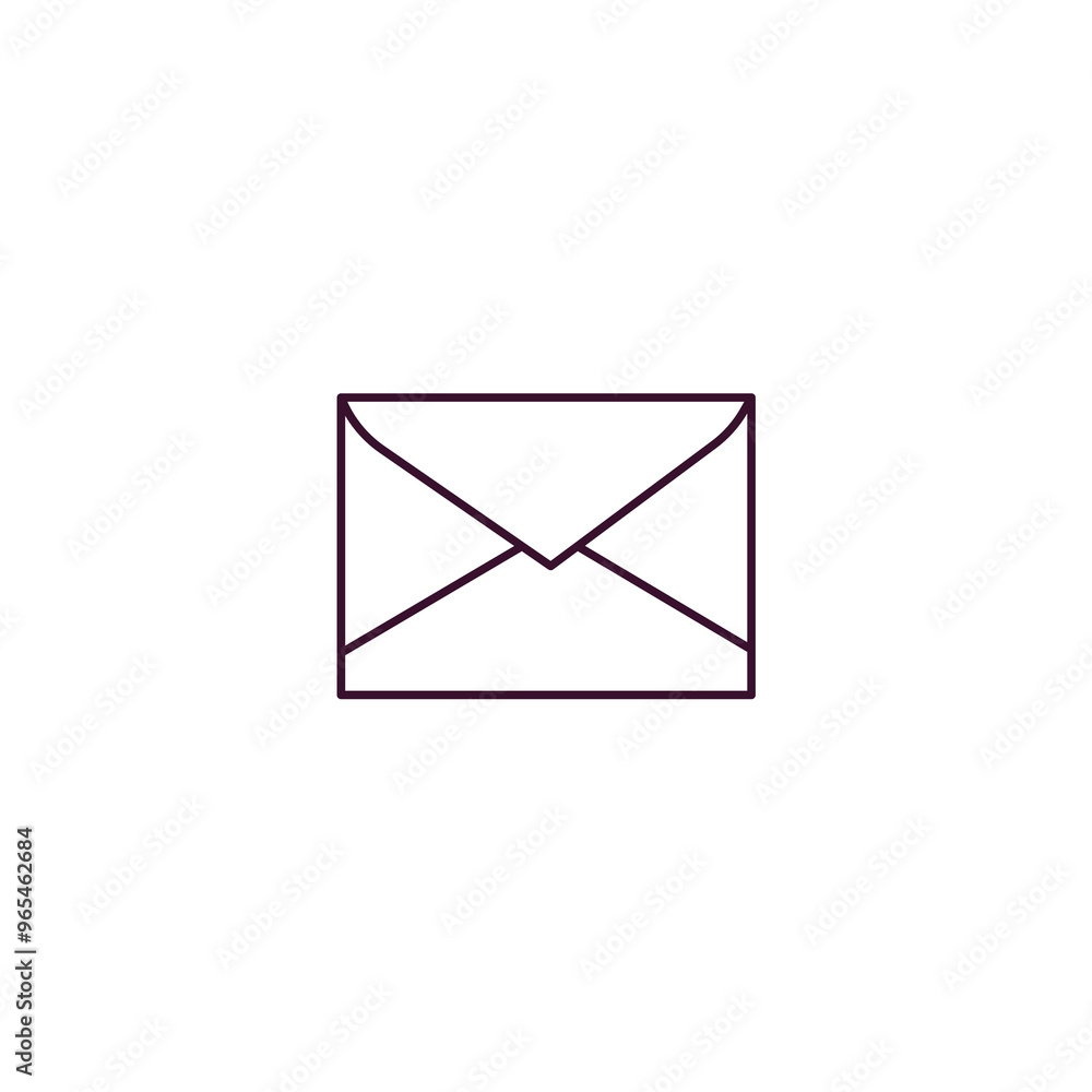 Poster closed envelope outline icon. Linear vector from education concept. Thin line closed envelope icon isolated on white background