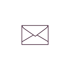 closed envelope outline icon. Linear vector from education concept. Thin line closed envelope icon isolated on white background