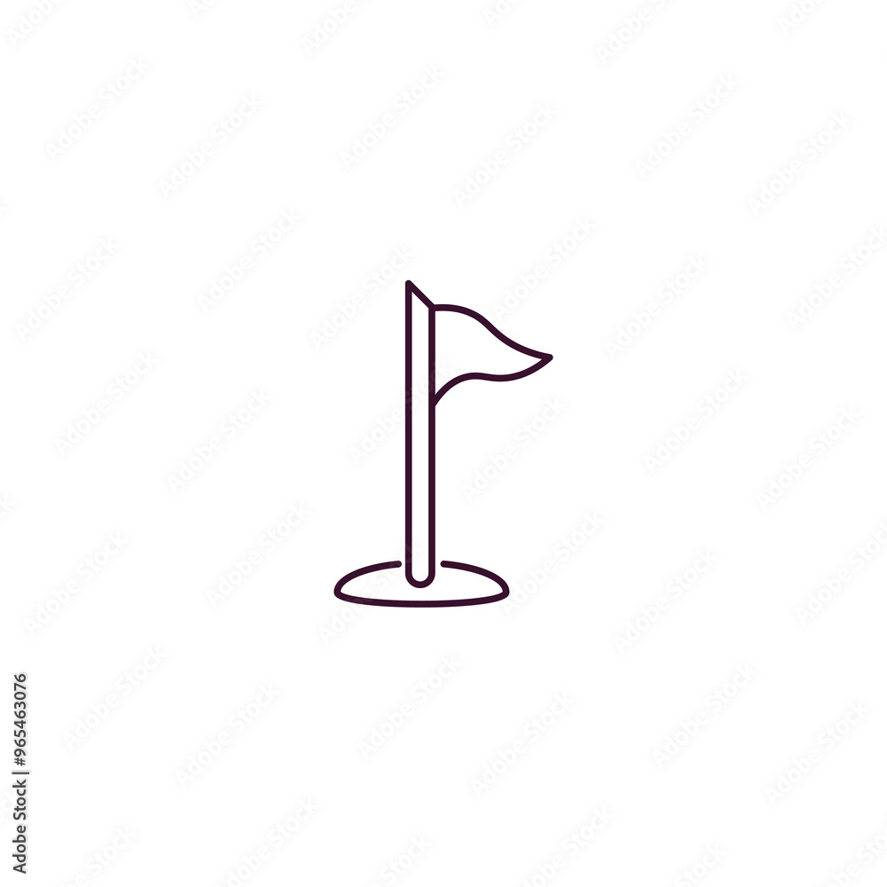 Aufkleber flag point outline icon. linear vector from education concept. thin line flag point icon isolated on