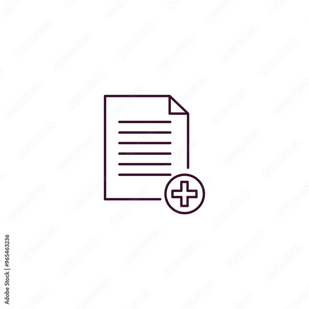 Poster new document outline icon. Linear vector from education concept. Thin line new document icon isolated on white background