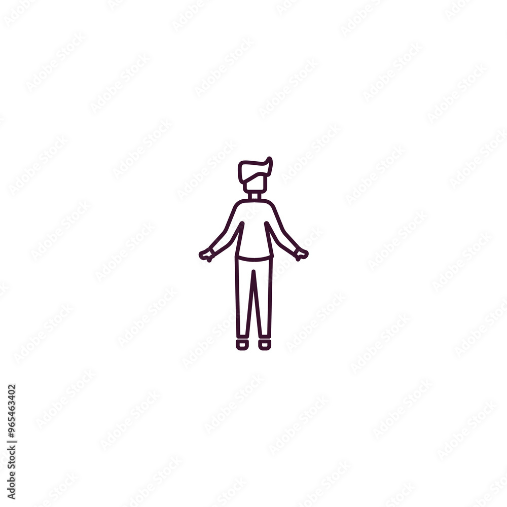 Poster open arms outline icon. linear vector from education concept. thin line open arms icon isolated on w
