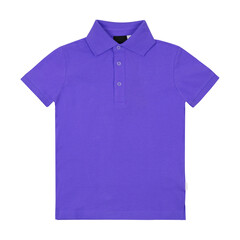 Children's purple shirt on white background
