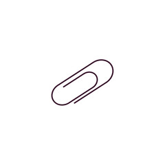 paperclip outline icon. Linear vector from education concept. Thin line paperclip icon isolated on white background
