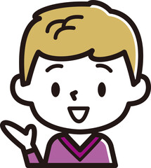 男の子表情のアイコン　笑顔
