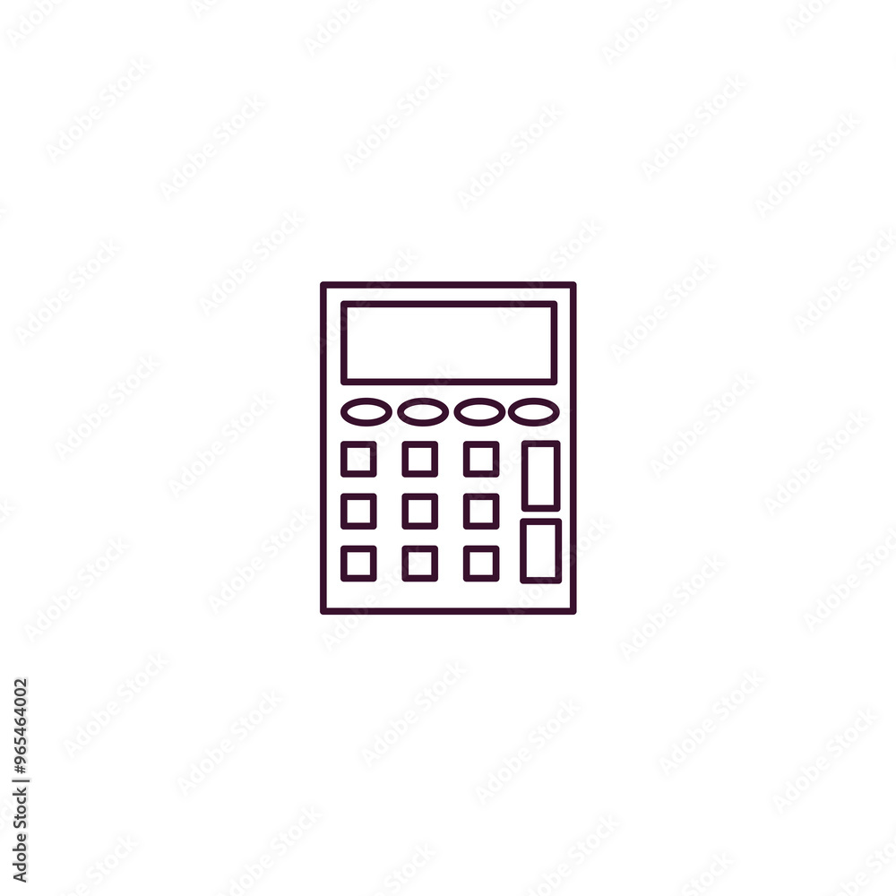 Poster small calculator outline icon. linear vector from education concept. thin line small calculator icon