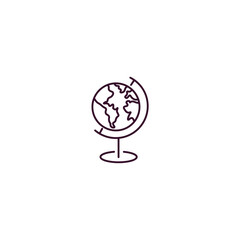 school globe outline icon. Linear vector from education concept. Thin line school globe icon isolated on white background