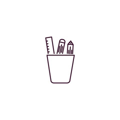 school supplies outline icon. Linear vector from education concept. Thin line school supplies icon isolated on white background