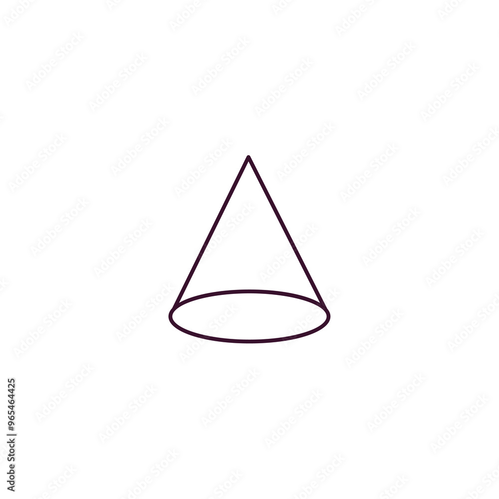 Poster cone geometrical outline icon. linear vector from education concept. thin line cone geometrical icon