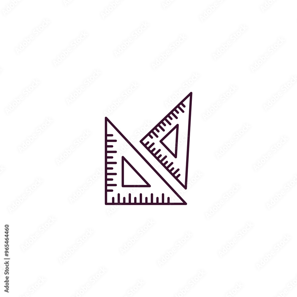 Aufkleber set square school tool outline icon. linear vector from education concept. thin line set square scho