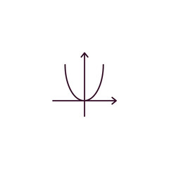 parabolic function outline icon. Linear vector from education concept. Thin line parabolic function icon isolated on white background