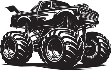 Monster truck silhouette vector illustration isolated on a white background © Md Hasan