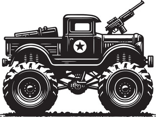 Monster truck silhouette vector illustration isolated on a white background