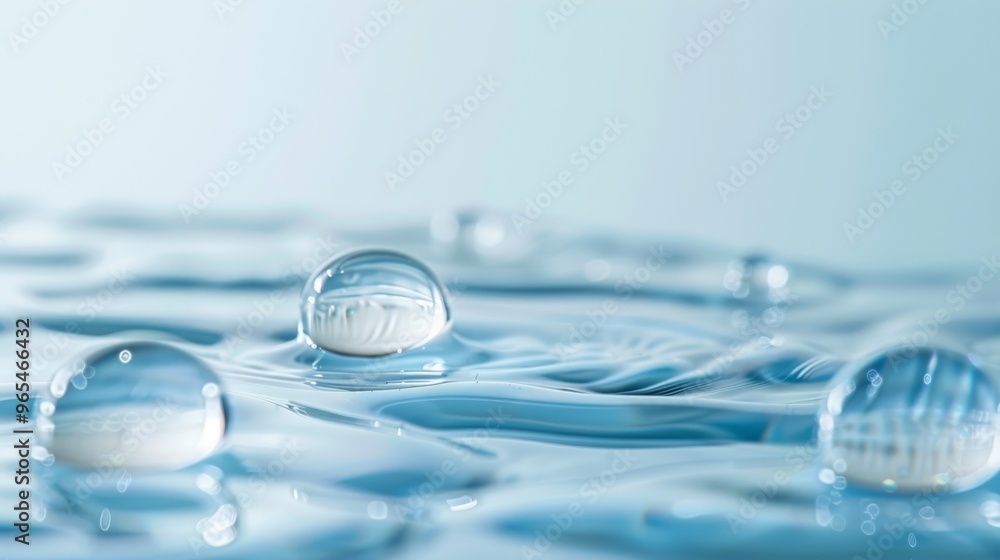 Poster serum droplets with a clear, glossy appearance and even texture