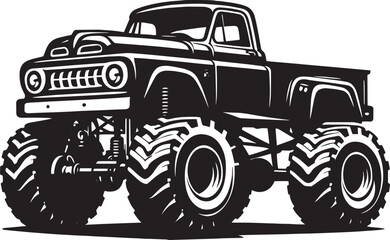 Monster truck silhouette vector illustration isolated on a white background © Md Hasan
