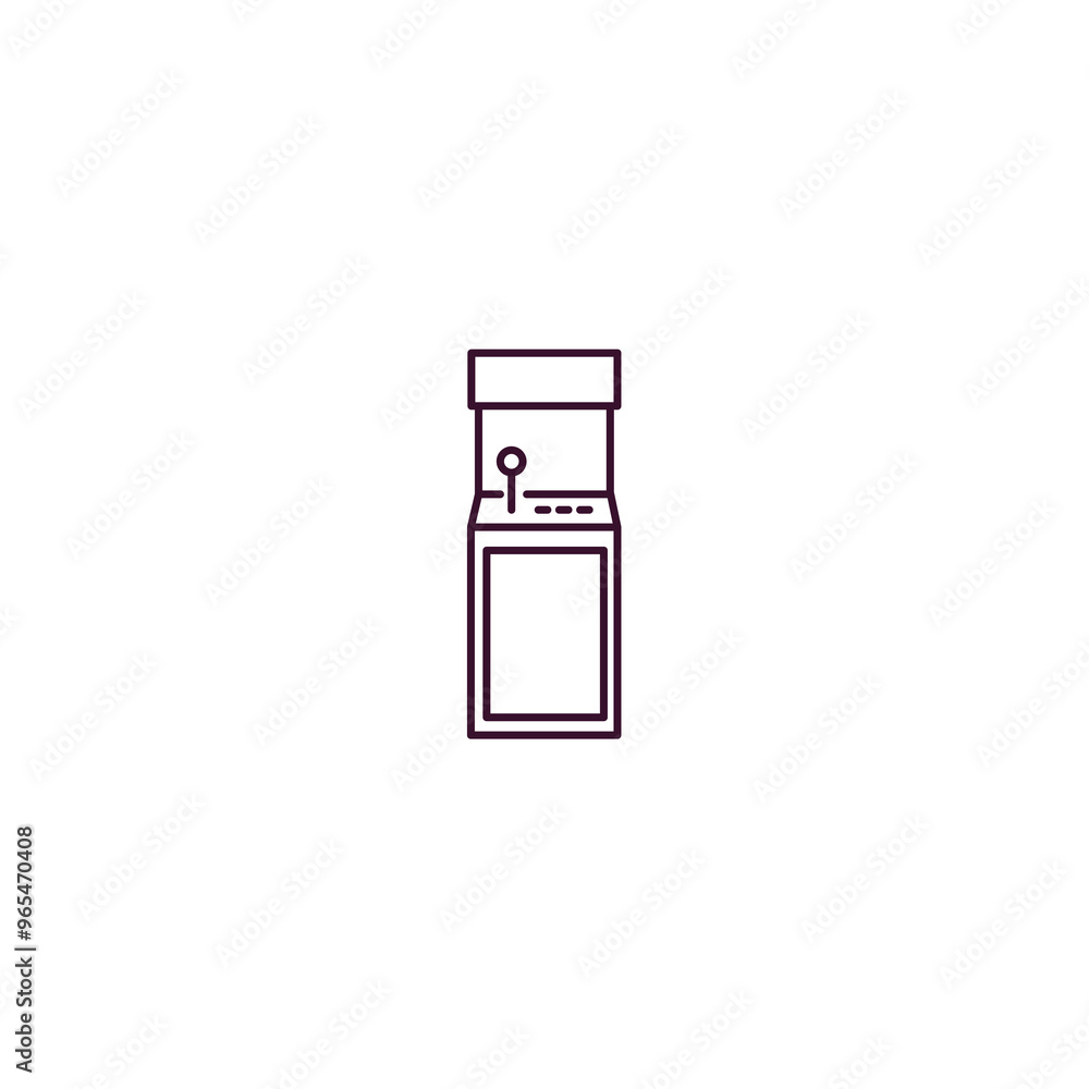 Poster arcade game outline icon. linear vector from entertainment concept. thin line arcade game icon isola