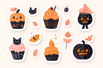 Halloween theme cute stickers collection