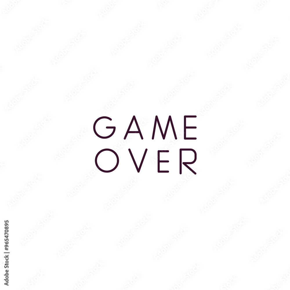 Poster game over outline icon. linear vector from entertainment concept. thin line game over icon isolated 